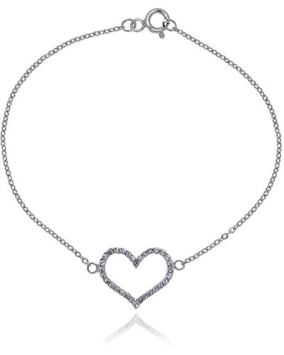 Georgina Jewelry Silver Infinity Diamond Heart Bracelet - Metallic