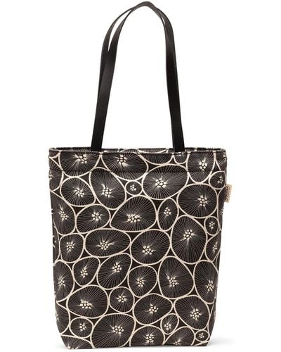 Gyllstad Korall Tote Bag With Leather Handles - Black