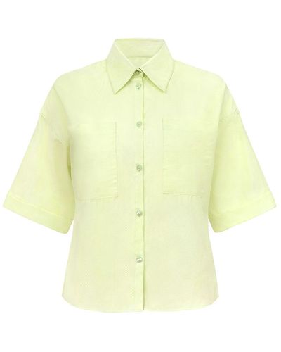 blonde gone rogue Ocean Drive Boxy Shirt, Upcycled Cotton, In Light - Yellow