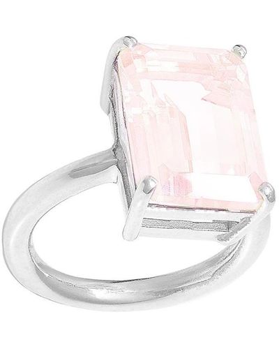 Augustine Jewels Rose Quartz Ring - White