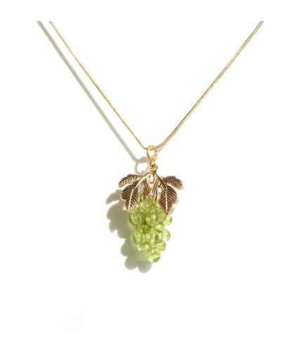 I'MMANY LONDON Very Grapeful Gemstone Grape Pendant Necklace - Metallic