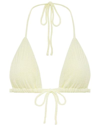 Montce Buttercream Rib Emma Bikini Top - White