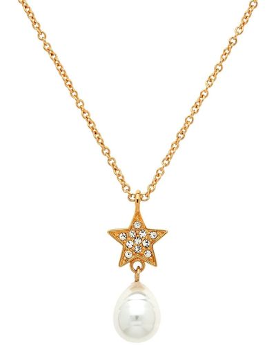 Emma Holland Jewellery Gold Crystal Star & Baroque Pearl Pendant - Metallic