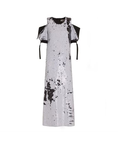 Julia Allert A-line Dress With Reversible Sequins - Gray