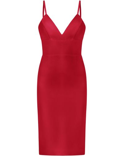 Tia Dorraine Bold Simplicity Midi Dress - Red