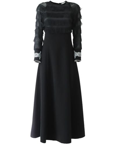 Julia Allert Smocked Waist Midi Dress - Black