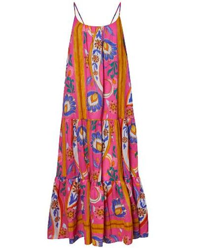 James Lakeland Strappy Tiered Printed Midi Dress