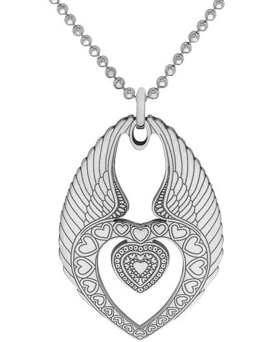 CarterGore Small Winged Heart Pendant Necklace - Metallic