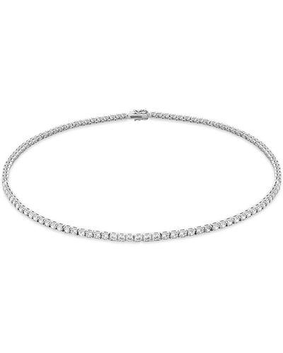 SALLY SKOUFIS Rebel Necklace With Made White Diamonds In Sterling Silver - Metallic