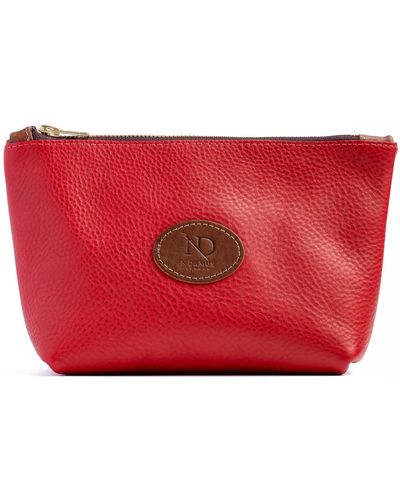 N'damus London Altantic Leather Toiletry Case - Red