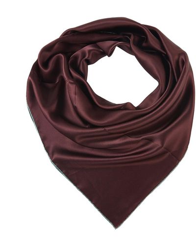 Soft Strokes Silk Pure Silk Scarf Olive Tree Solid Colour Collection Olive Purple Small - Brown