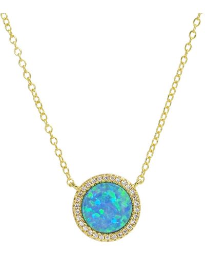 KAMARIA Beacon Opal Circle Necklace With Crystals - Blue