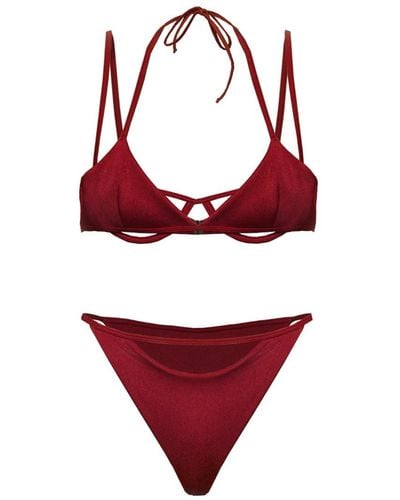 Selia Richwood Dona Double Layer Underwire Maroon Bikini - Red