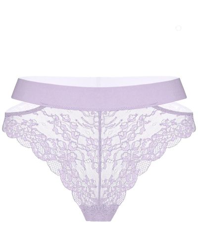 Wild Lace Adjustable Thong Lilac Hint– Monique Morin Lingerie