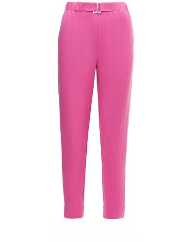 Nissa Belted Viscose Trousers Pink