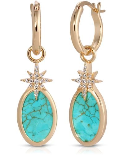 Leeada Jewelry Aurora Drop Earrings Turquoise - Blue