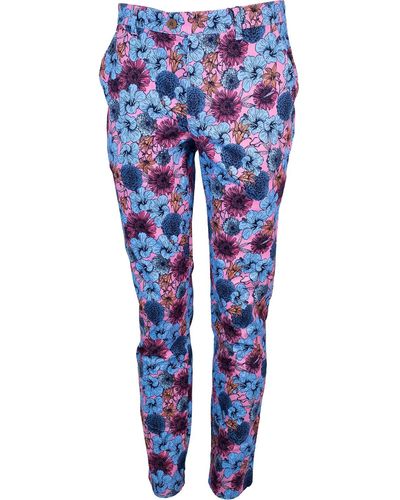 lords of harlech Jack Lux Hibiscus Garden Pants - Blue
