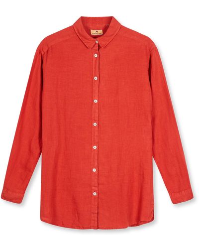 Burrows and Hare Linen Shirt - Red
