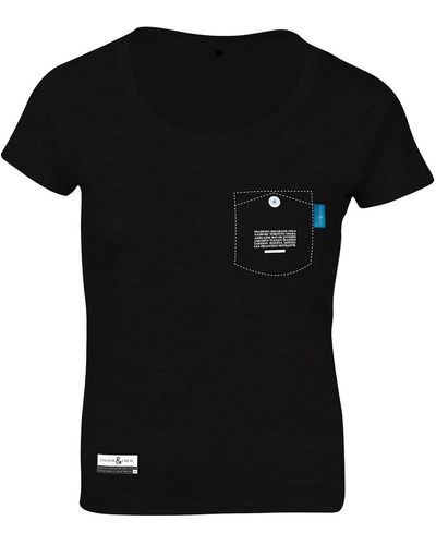 Anchor and Crew Noir Travel Print Organic Cotton T-shirt - Black