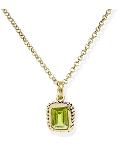 Vintouch Italy Luccichio Gold Vermeil Peridot Necklace - Green