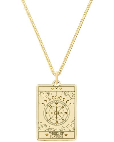 CarterGore Medium 9ct 375 Gold "wheel Of Fortune" Tarot Card Necklace - Metallic