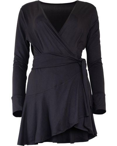Lezat Rita Wrap Modal Dress - Black