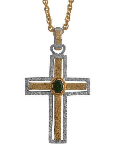 Emma Chapman Jewels Tourmaline Gold Cross Pendant - Metallic