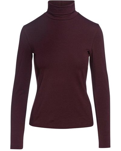 Conquista Maroon Turtle Neck Top By In Sustainable Fabric - Purple