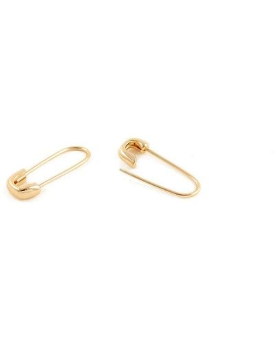 Kris Nations Safety Pin Hoop Earrings - Metallic