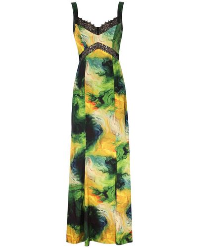 NALÈ Spring Anna Lace Insert Maxi Floral Sleeveless Dress - Green