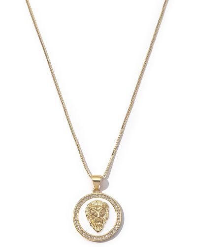 The Essential Jewels Gold Filled Dainty Lioness Pendant Necklace - Metallic
