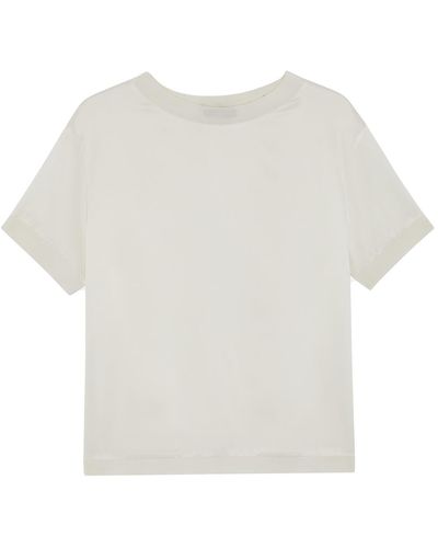 The Summer Edit Cloe Silk T-shirt - White