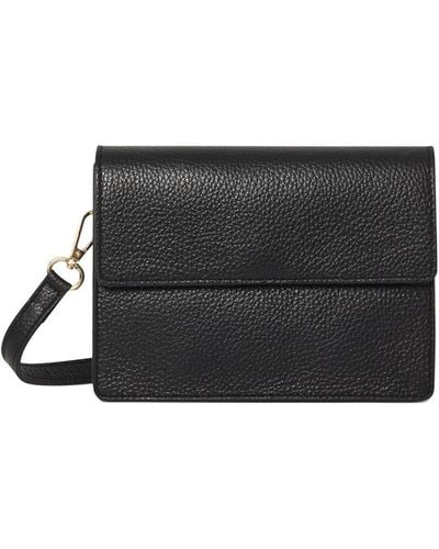 Betsy & Floss Anzio Clutch Bag With Leather Strap In - Black