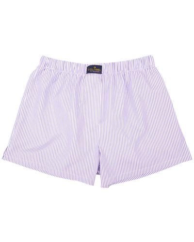 LE COLONEL Heather Stripe Boxer Shorts - Purple