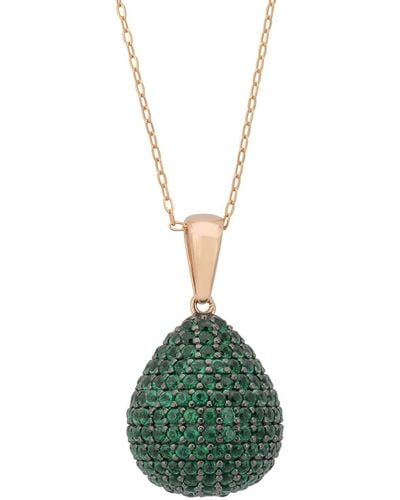 LÁTELITA London Valerie Pear Drop Pendant Necklace Emerald Green Rosegold