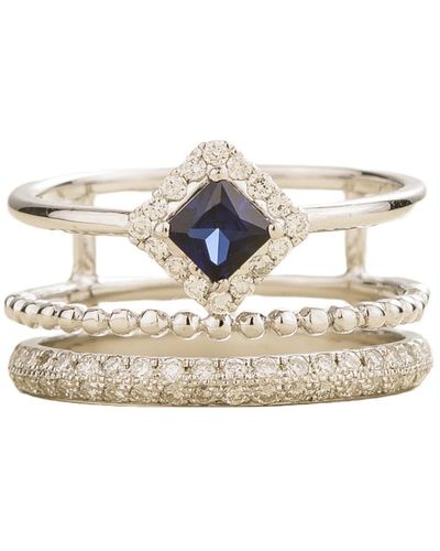 Juvetti Amici Ring In Blue Sapphire & Diamond - White
