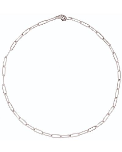 A Weathered Penny Silver Cable Chain Necklace - Metallic