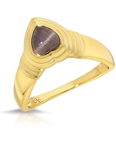 Glamrocks Jewelry Heart Of Stone Ring - Metallic