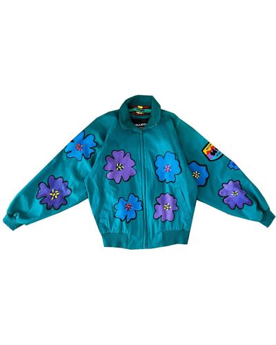 Quillattire Teal Floral Jacket - Blue