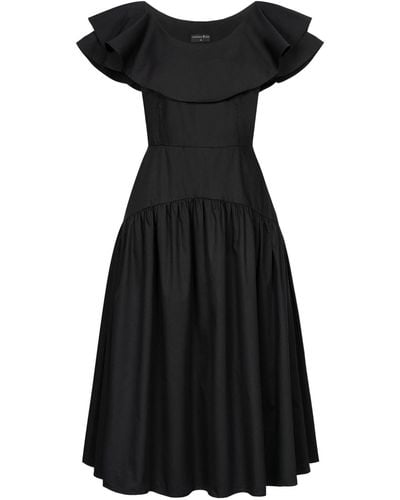 Marianna Déri Ruffled Midi Dress - Black