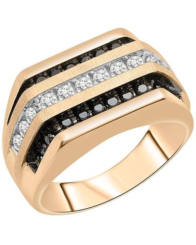 Miki & Jane Black & White Diamonds Statement Ring - Metallic