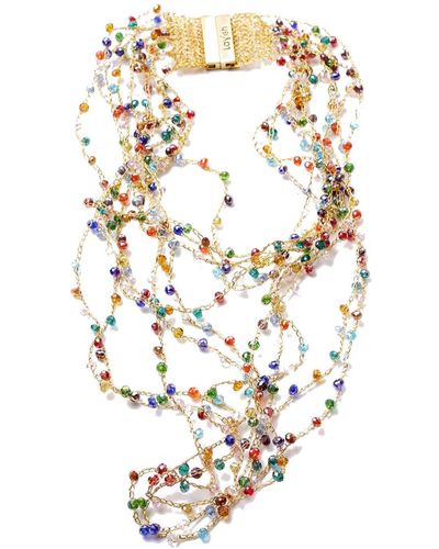 Lavish by Tricia Milaneze Multicolor Multi Strings Handmade Necklace - Metallic