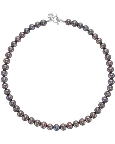 Dower & Hall S Sterling Silver Peacock Freshwater Pearl Necklace - Metallic