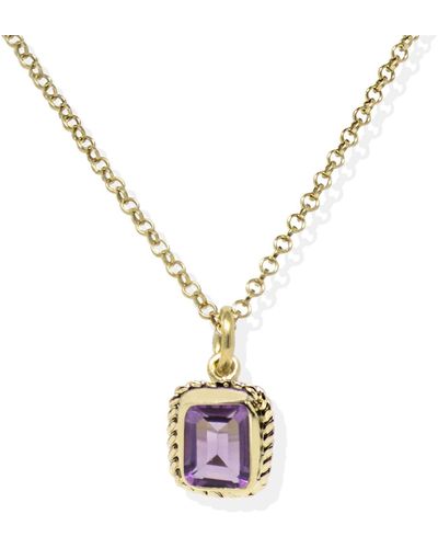 Vintouch Italy Luccichio Gold Vermeil Amethyst Necklace - Metallic