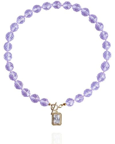 Saule Label Leni Necklace In Lavender - Blue
