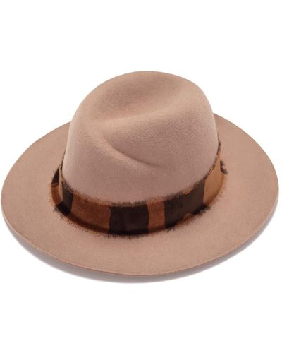 Justine Hats Elegant Unique Felt Hat - Brown