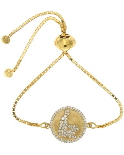Artisan 18k Yellow Gold Pave Diamond Meditation Charm Bracelet - Metallic