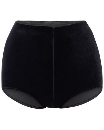 LIA ARAM High-waisted Velvet Shorts - Black