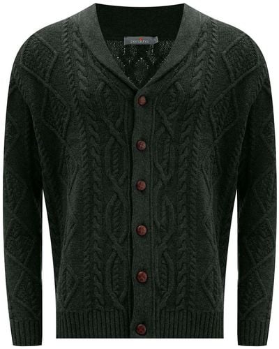 Peraluna Shawl Collar Cashmere Blend Cable Knit Cardigan - Dark - Green