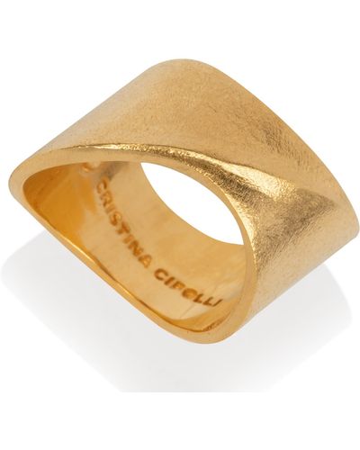 Cristina Cipolli Jewellery Yellow Gold Vermeil Solid Polished Sharch Ring - Metallic